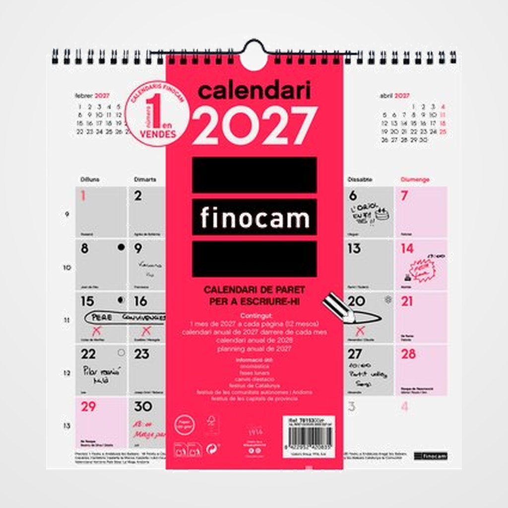 CALENDARI (2027) CATALAN FINOCAM PARET MENSUAL PER ESCRIURE 300x300
