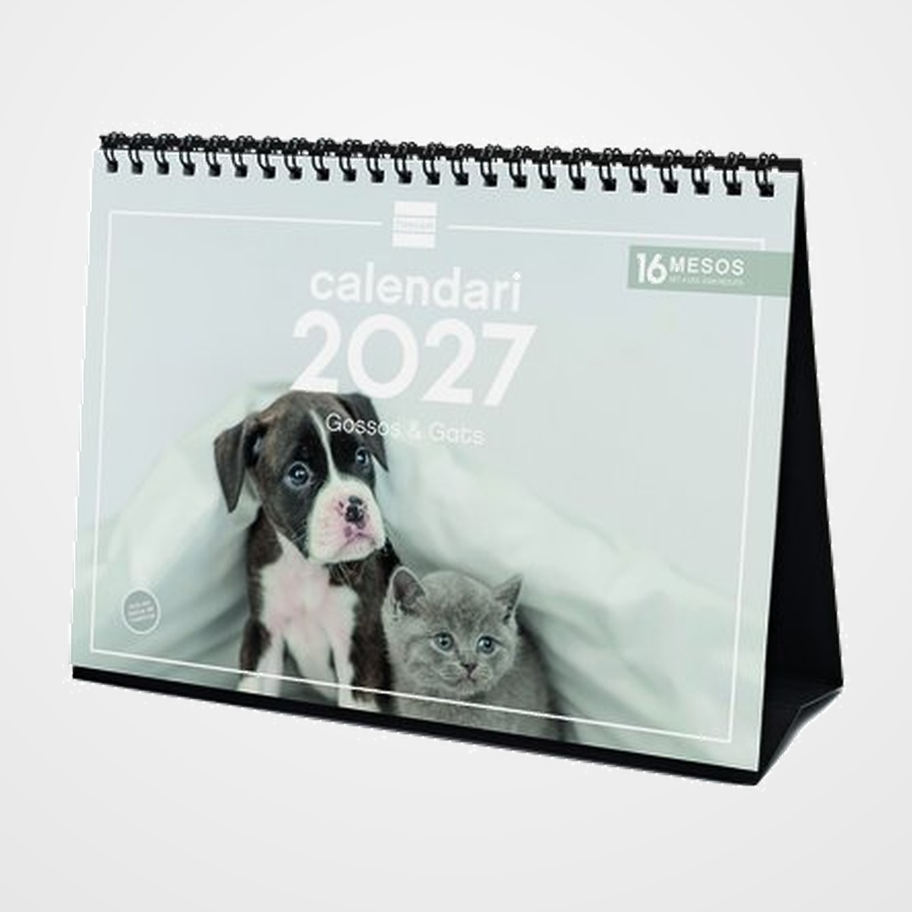 CALENDARI (2027) CATALAN FINOCAM SOBRETAULA IMATGES MENSUAL PER ESCRIURE S 210x150 GOSSOS I GATS