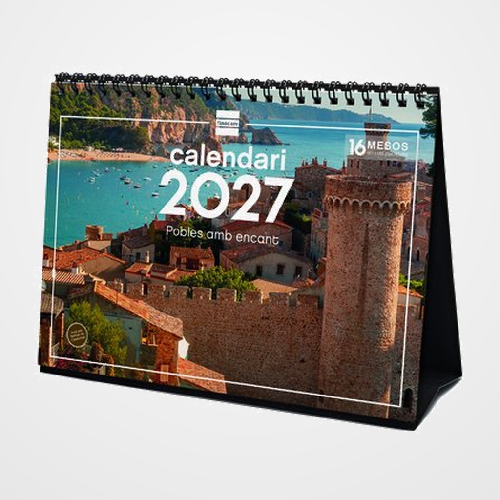 CALENDARI (2027) CATALAN FINOCAM SOBRETAULA IMATGES MENSUAL PER ESCRIURE S 210x150 POBLES BELLS