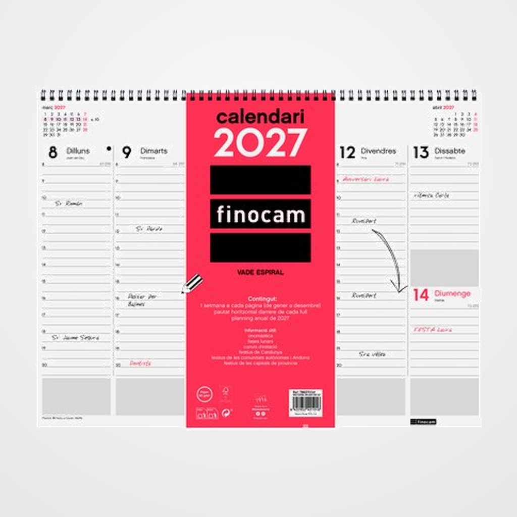 CALENDARI (2027) CATALAN FINOCAM VADE ESPIRAL S/V 420x310