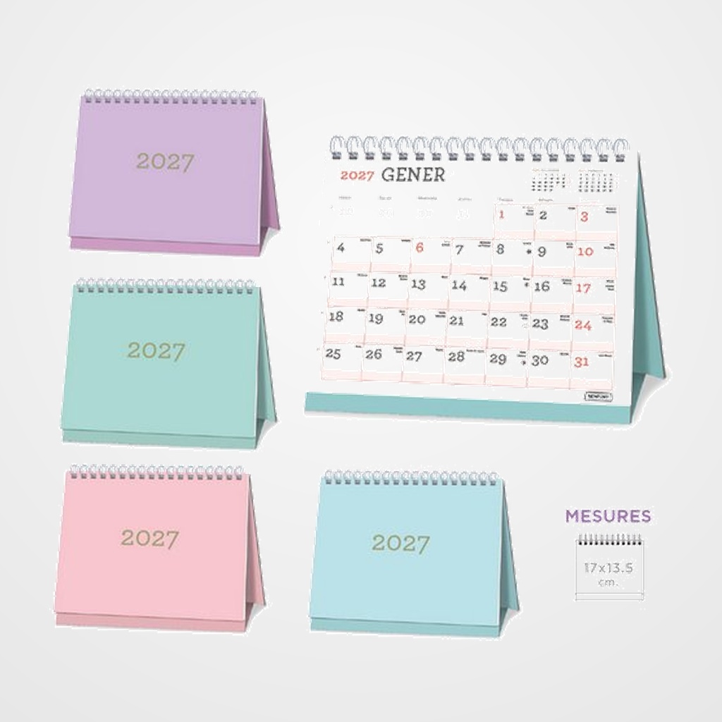 CALENDARI (2027) CATALAN SENFORT SOBRETAULA PASTIS MENSUAL 170x135 ASSORTIMENT (4 col.)