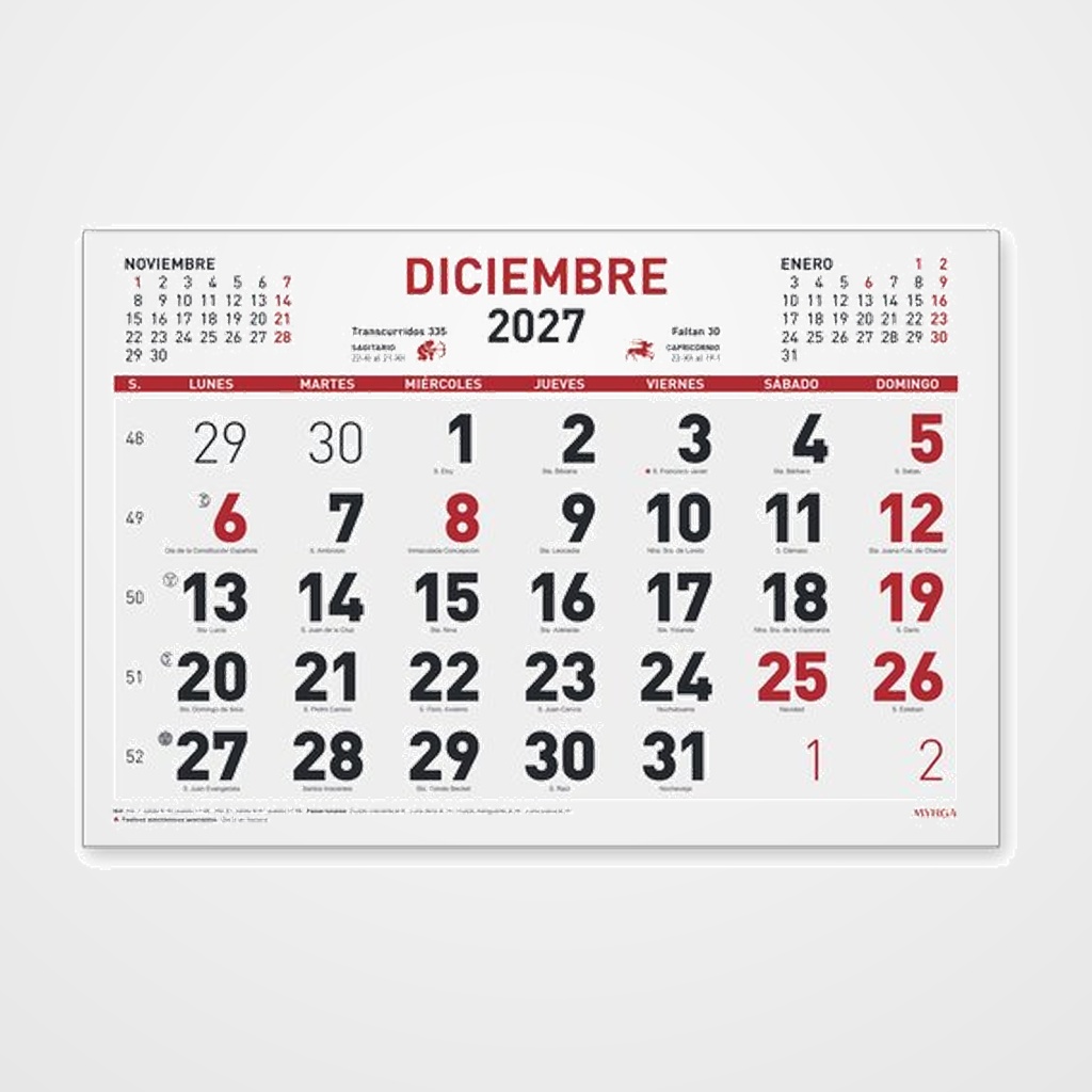 CALENDARIO (2027) FALDILLA MYRGA MENSUAL 150X105