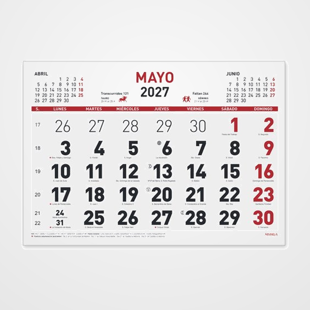 CALENDARIO (2027) FALDILLA MYRGA MENSUAL 210x150