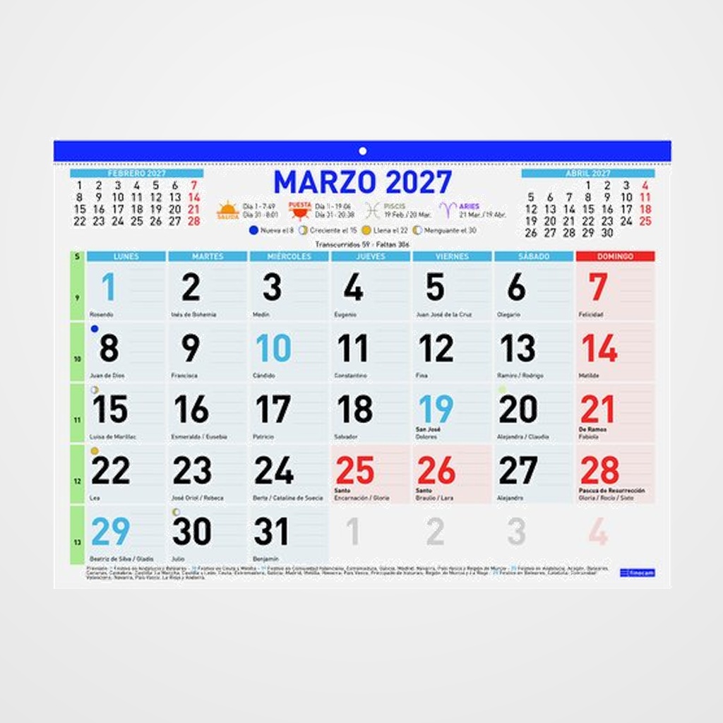 CALENDARIO (2027) FINOCAM FALDILLA MENSUAL MIXTA F94 430x310