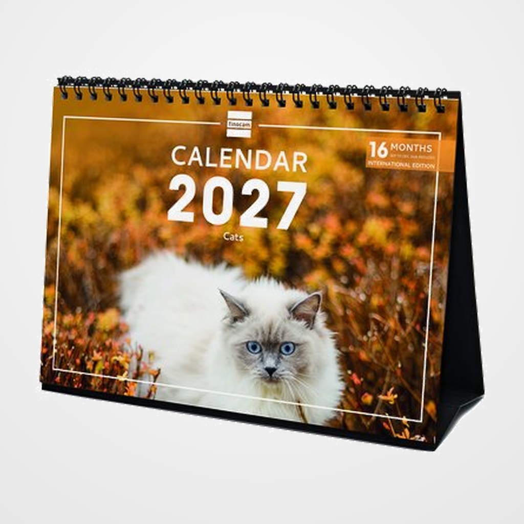 CALENDARIO (2027) FINOCAM INTERNACIONAL SOBREMESA IMAGENES MENSUAL PARA ESCRIBIR S 210x150 CATS