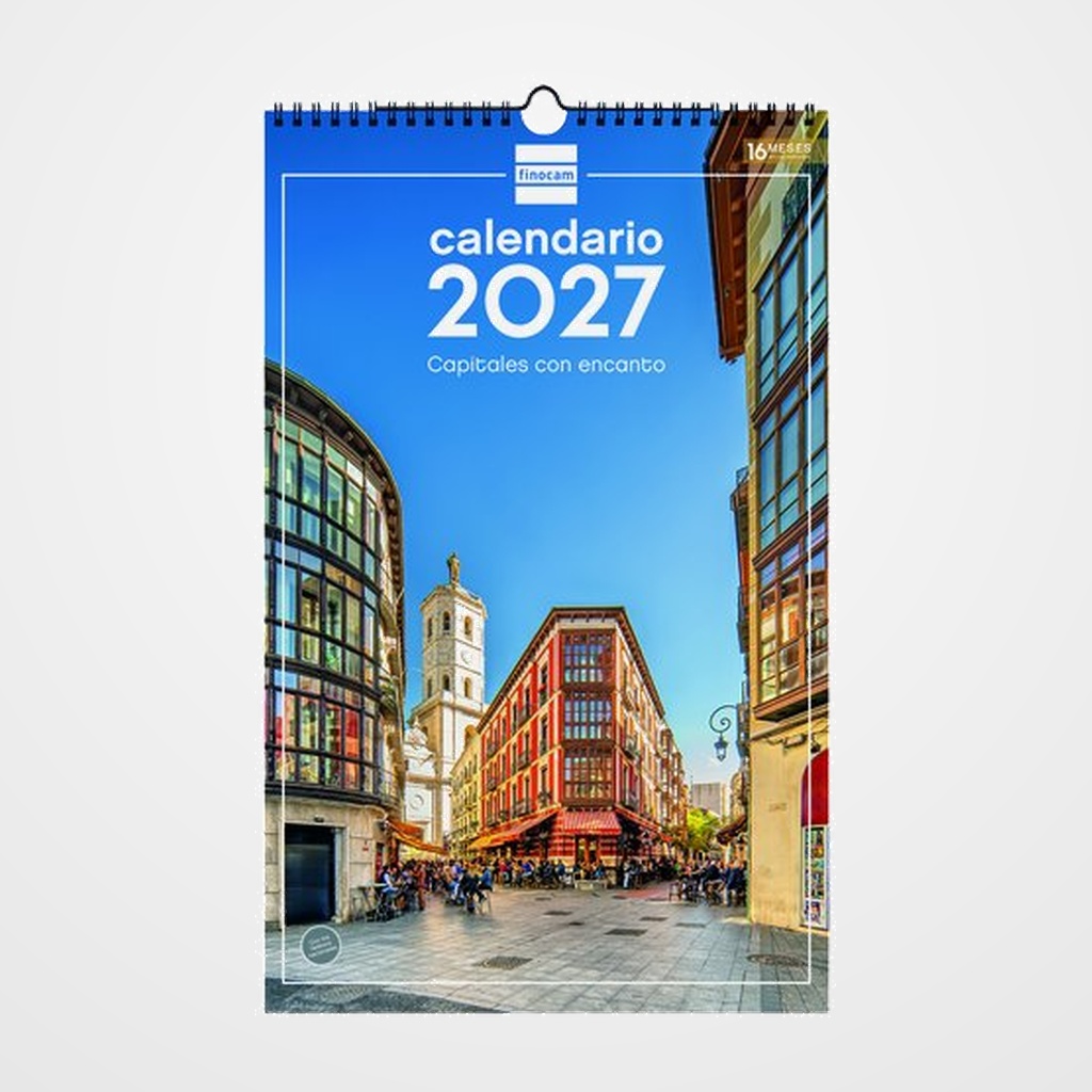 CALENDARIO (2027) FINOCAM PARED ESPIRAL IMAGENES MENSUAL PARA ESCRIBIR 250x400 CIUDADES CON ENCANTO