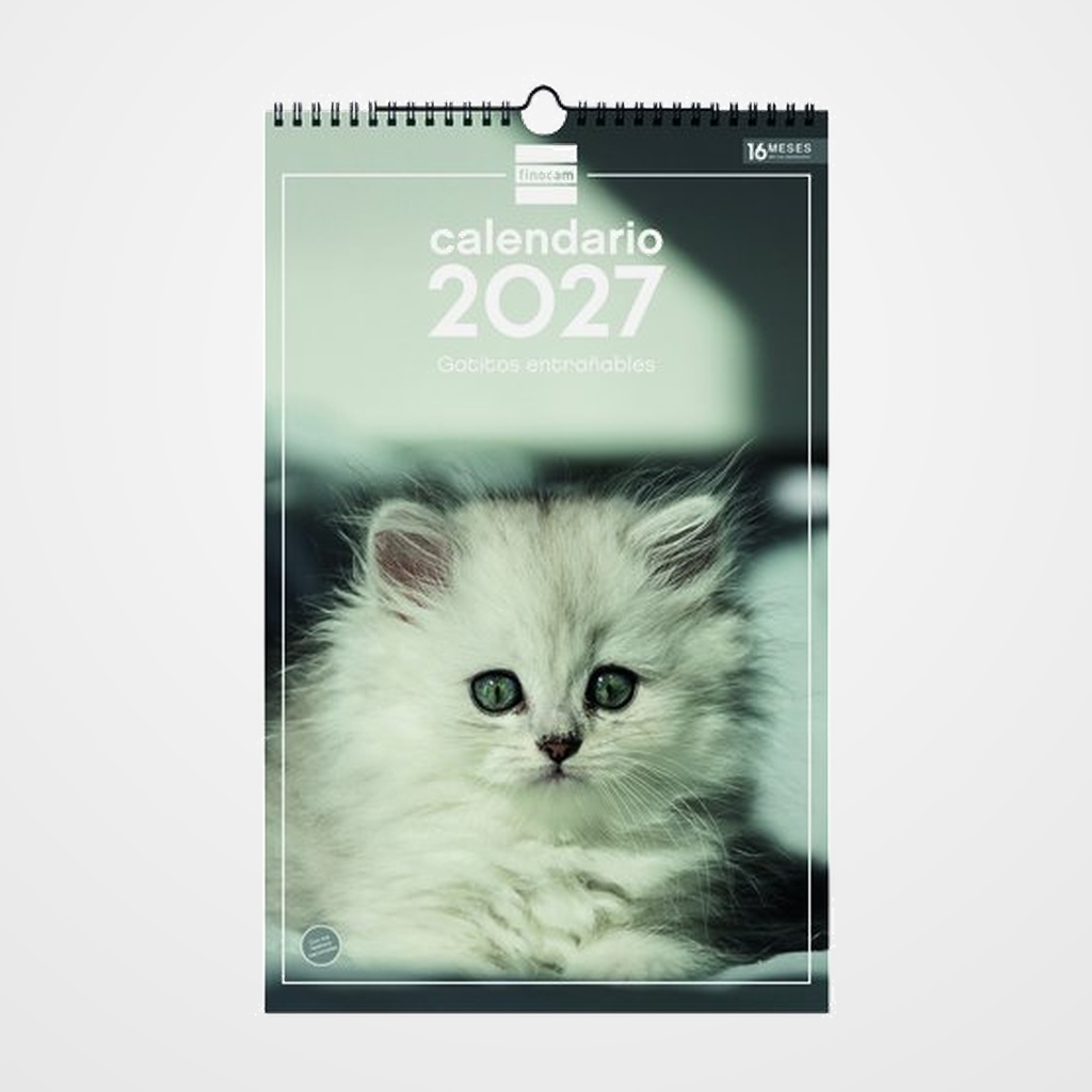 CALENDARIO (2027) FINOCAM PARED ESPIRAL IMAGENES MENSUAL PARA ESCRIBIR 250x400 GATITOS