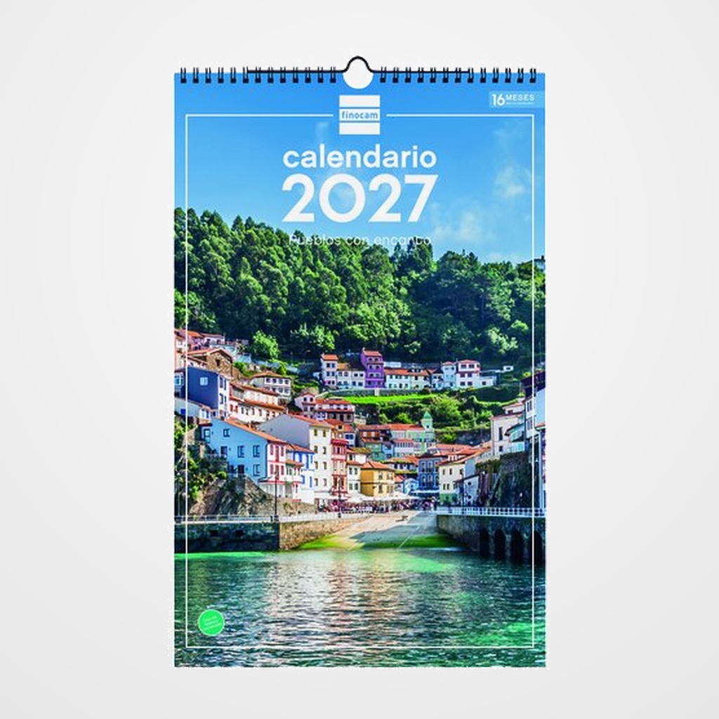 CALENDARIO (2027) FINOCAM PARED ESPIRAL IMAGENES MENSUAL PARA ESCRIBIR 250x400 PUEBLOS CON ENCANTO