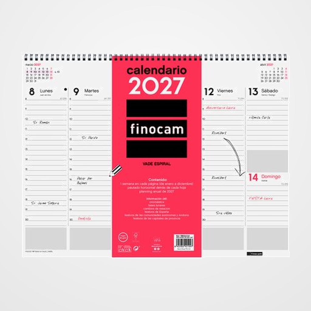 CALENDARIO (2027) FINOCAM VADE ESPIRAL S/V 420x310