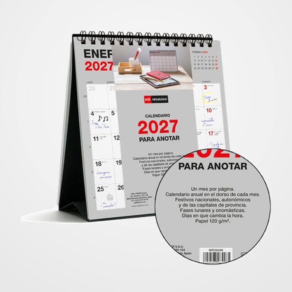 CALENDARIO (2027) MIQUELRIUS SOBREMESA BASIC MENSUAL PARA ESCRIBIR 140x150