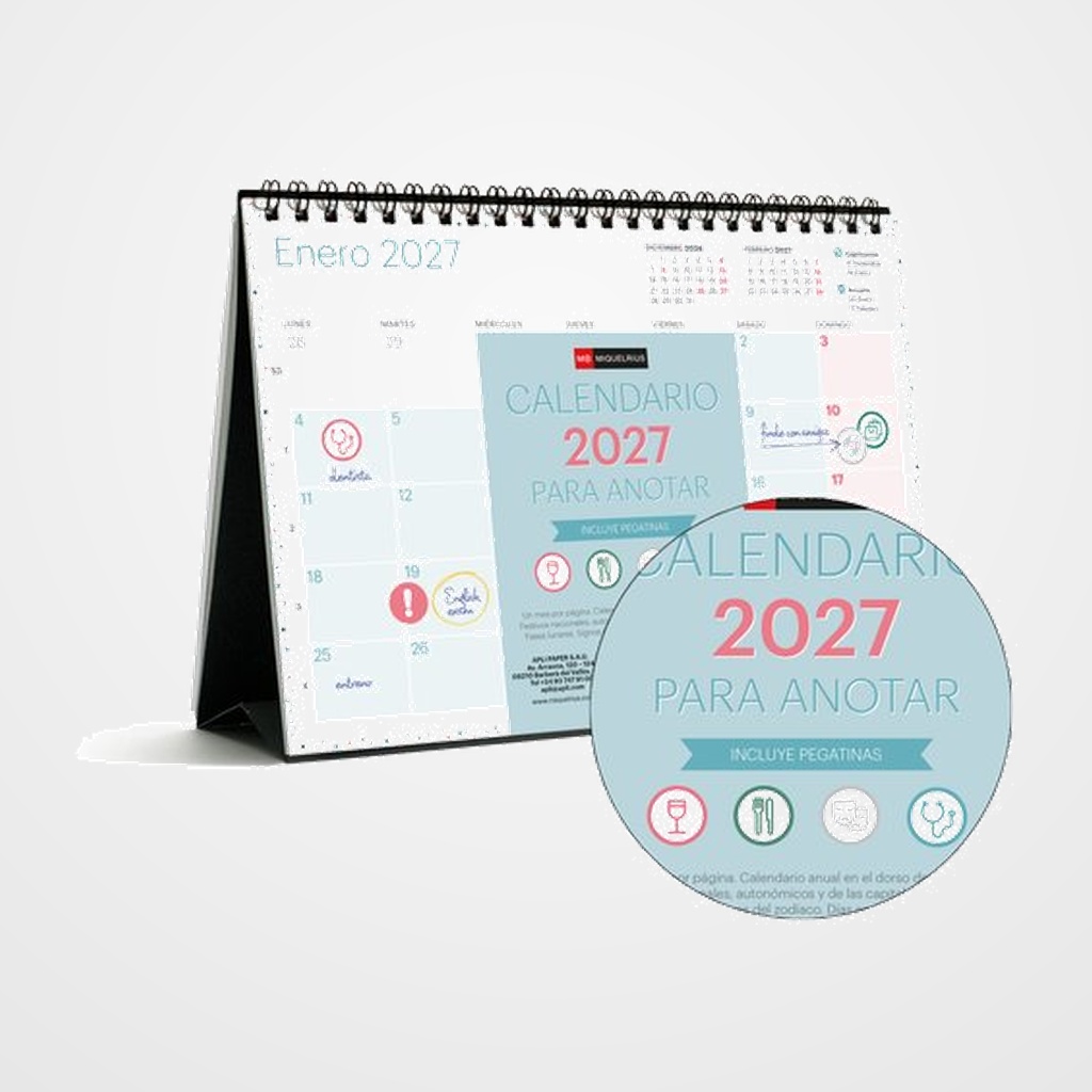 CALENDARIO (2027) MIQUELRIUS SOBREMESA TRENDS LOVELY MENSUAL PARA ESCRIBIR A5 210x148,5