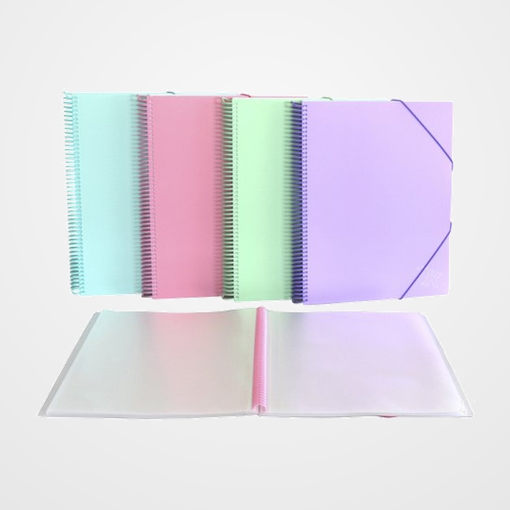 CARPETA FUNDAS (TARIFARIO) SENFORT PASTEL PP A4 con GOMA 30 F. SURTIDO DE 4