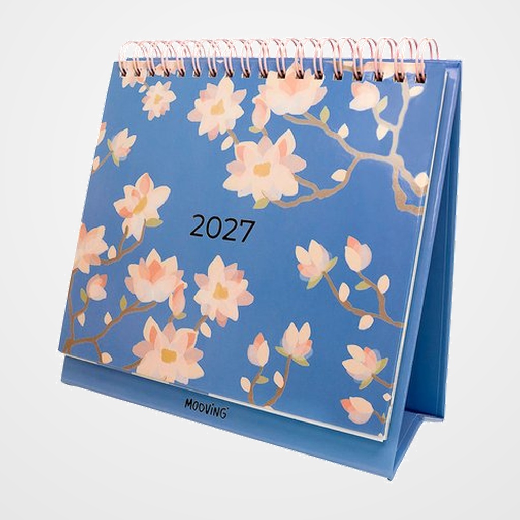 CALENDARIO (2027) MOOVING SOBREMESA TRIANGULAR CEREZO MENSUAL 165x160