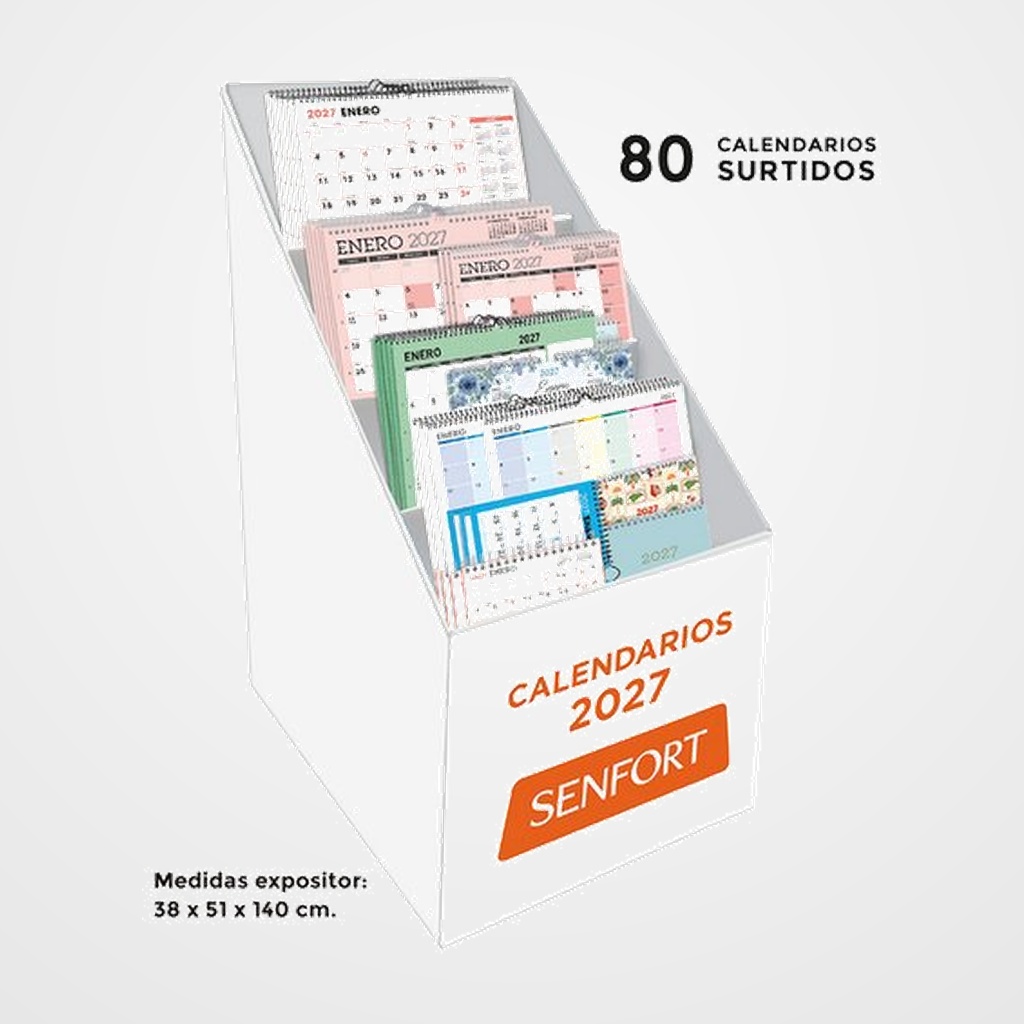 CALENDARIO (2027) SENFORT MENSUAL SURTIDO EXPOSITOR DE PIE DE 80