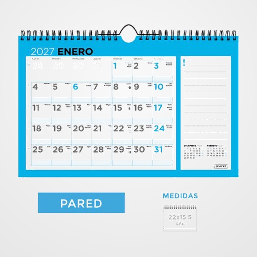 CALENDARIO (2027) SENFORT PARED BASIC MENSUAL 220x155