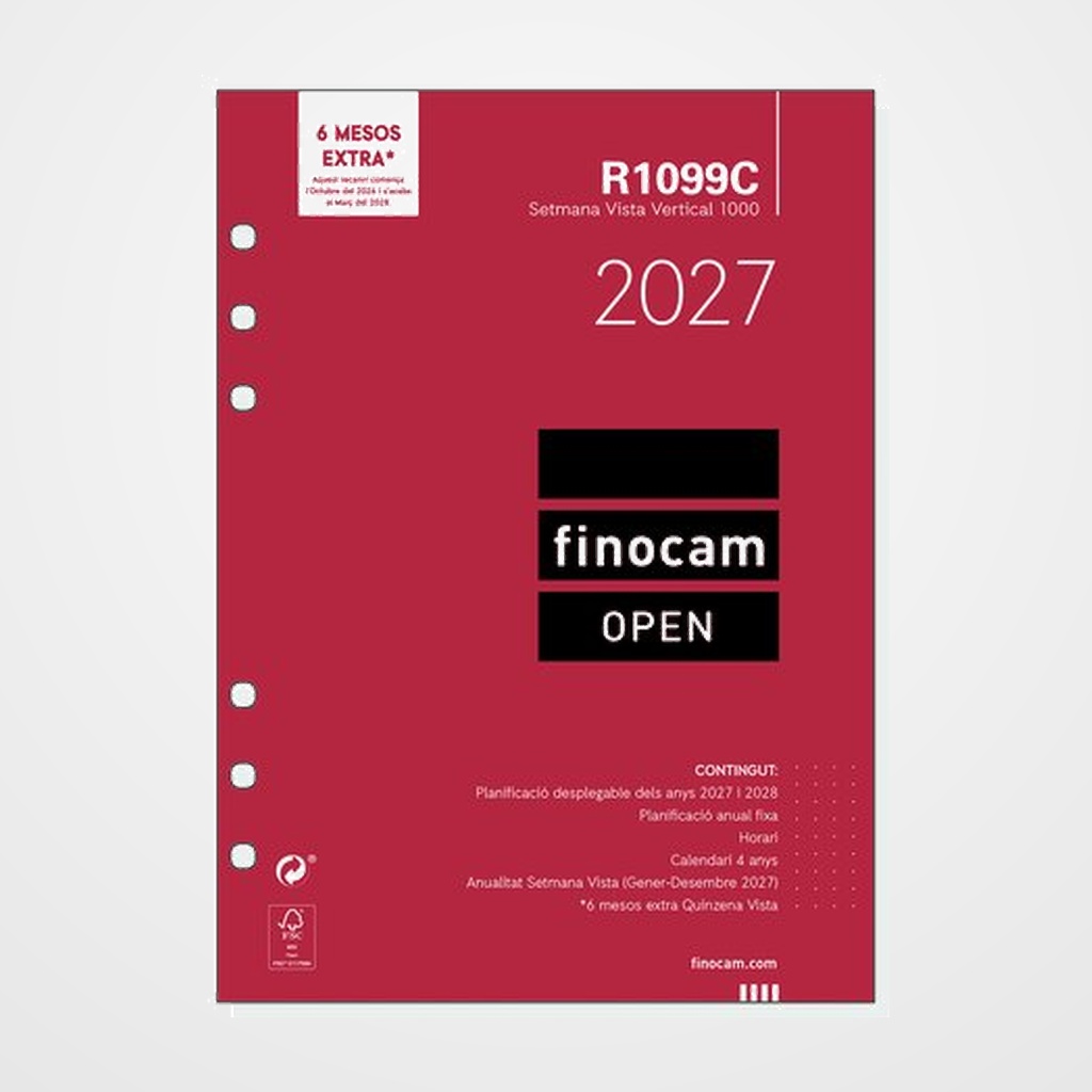 RECAMBIO AGENDA ANUAL (2027) CATALAN FINOCAM R1099C OPEN 1000 155x215 ANUALIDAD S/V