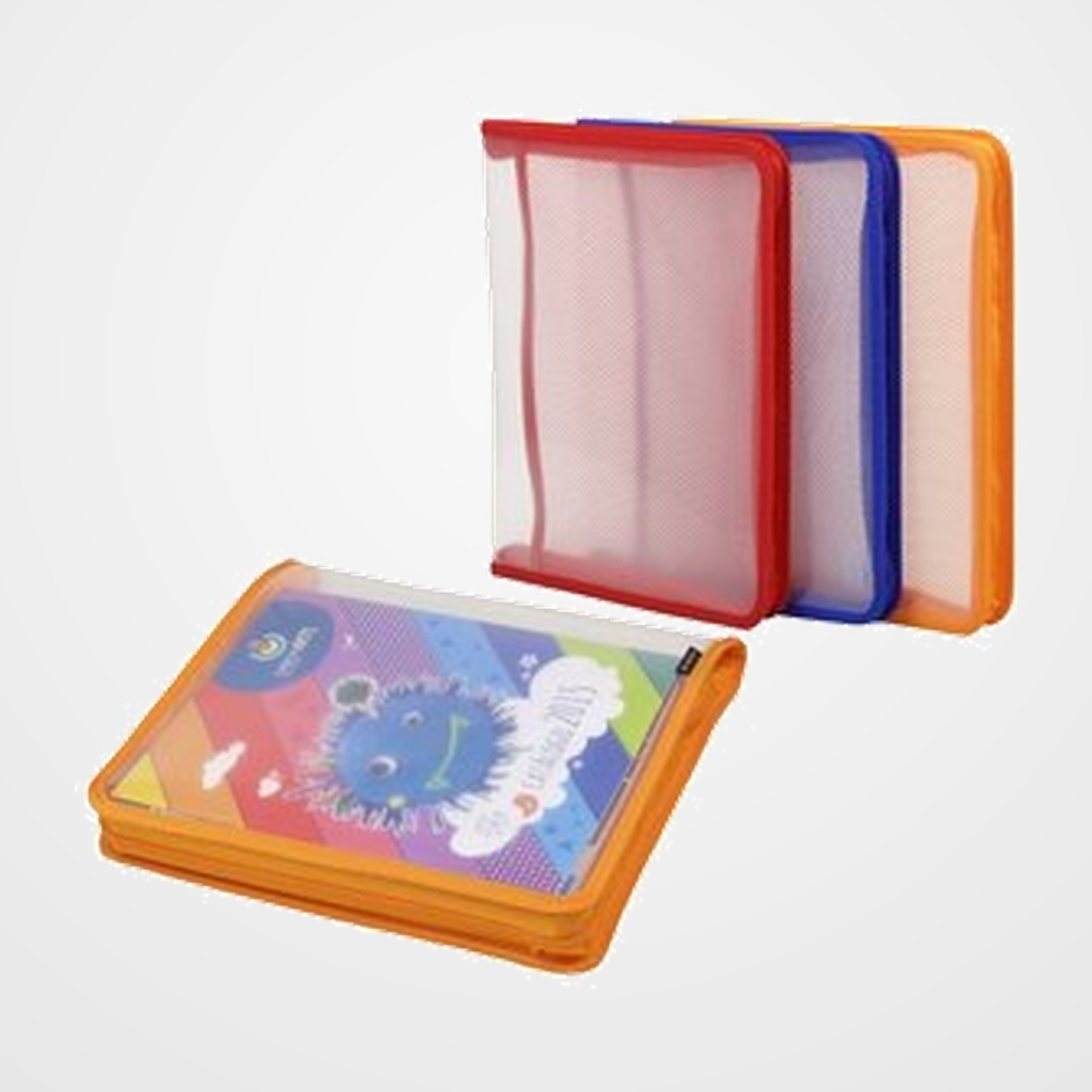 CARPETA PORTADOCUMENTOS CARCHIVO PP DIAGONAL Fº con CREMALLERA Y BOLSILLO AZUL