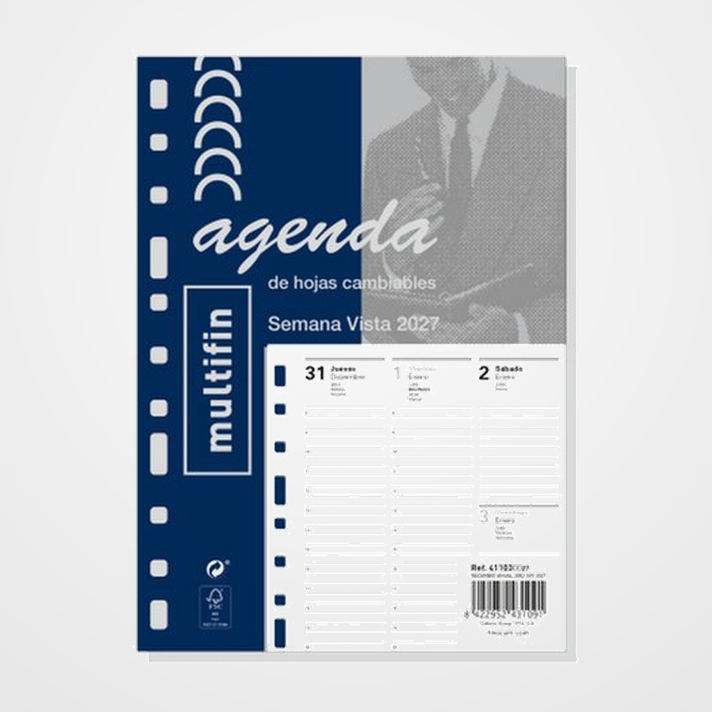 RECAMBIO AGENDA ANUAL (2027) MULTIFIN 3002 155x215 ANUALIDAD S/V