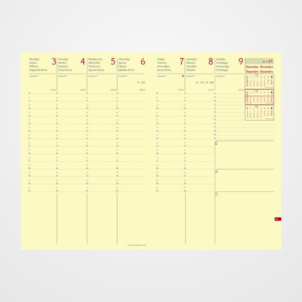 RECAMBIO AGENDA ANUAL (2027) QUO VADIS MINISTRE PRESTIGIO SP 240x160 S/V 2 PAG.