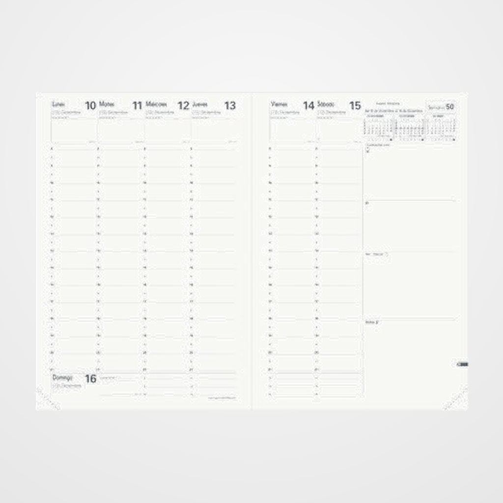 RECAMBIO AGENDA ANUAL (2027) QUO VADIS MINISTRE SP 160x240 S/V 2 PAG.