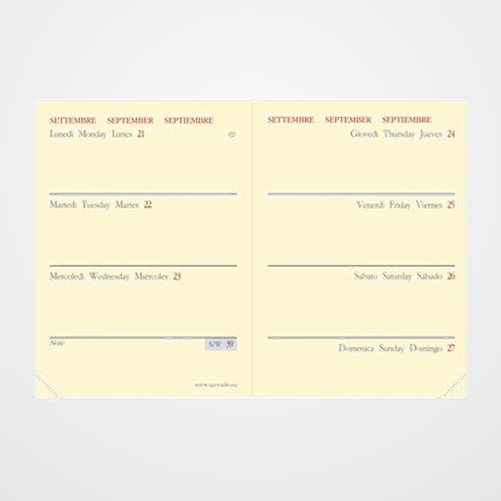 RECAMBIO AGENDA ANUAL (2027) QUO VADIS MINIWEEK ML 70x100 S/V 2 PAG.