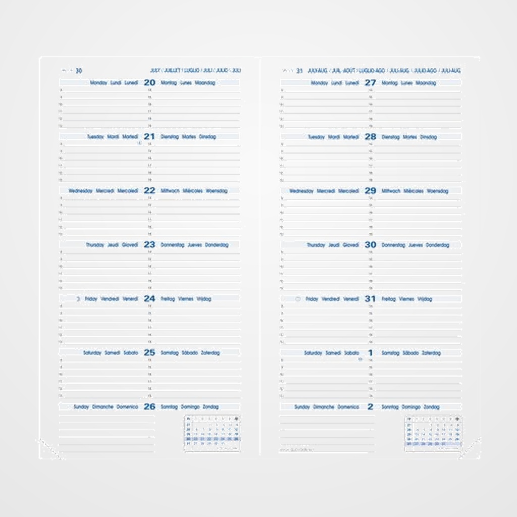 RECAMBIO AGENDA ANUAL (2027) QUO VADIS SILMA ML 88x170 S/V 2 PAG.
