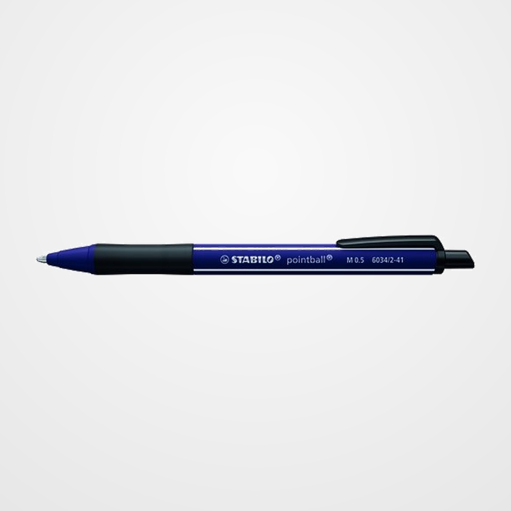 BOLIGRAFO STABILO RETRACTIL POINTBALL WILDFLOWERS AZUL MARINO