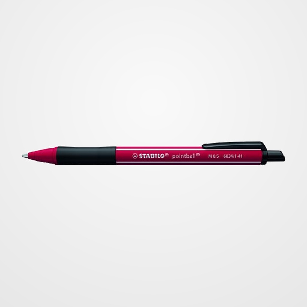 BOLIGRAFO STABILO RETRACTIL POINTBALL WILDFLOWERS ROJO BORGOÑA