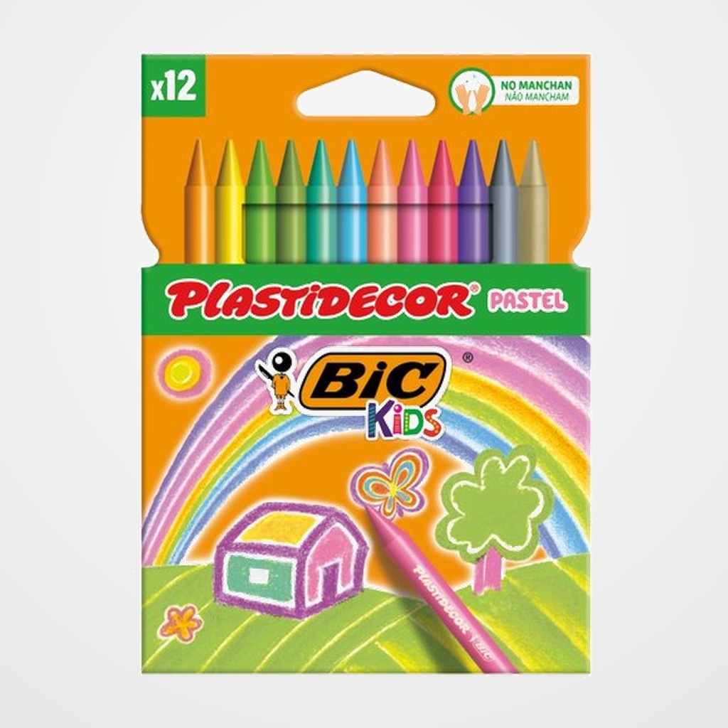 CERAS PLASTIDECOR PASTEL ESTUCHE DE 12