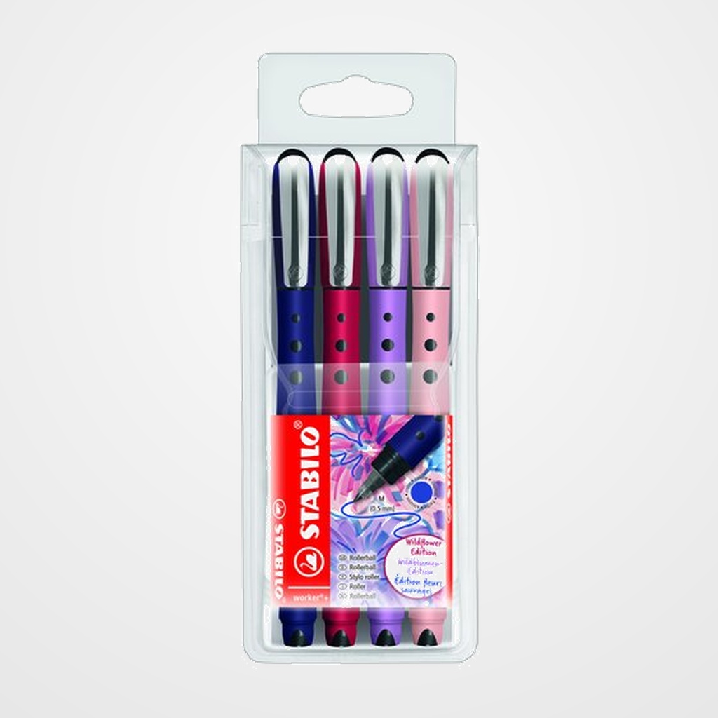 ROLLER T.LIQ. STABILO WORKER WILDFLOWERS ESTUCHE de 4