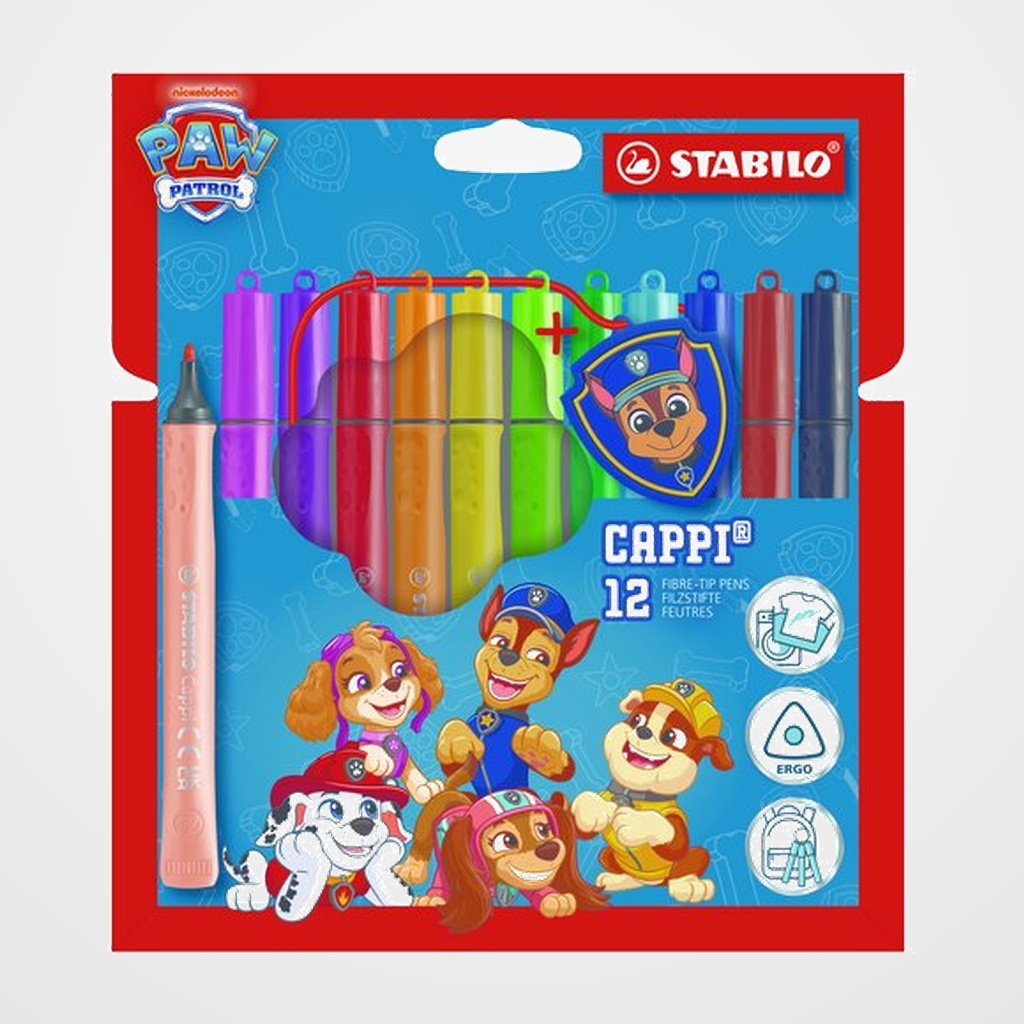 ROTULADOR FIBRA STABILO CAPPI PATRULLA CANINA ESTUCHE de 12