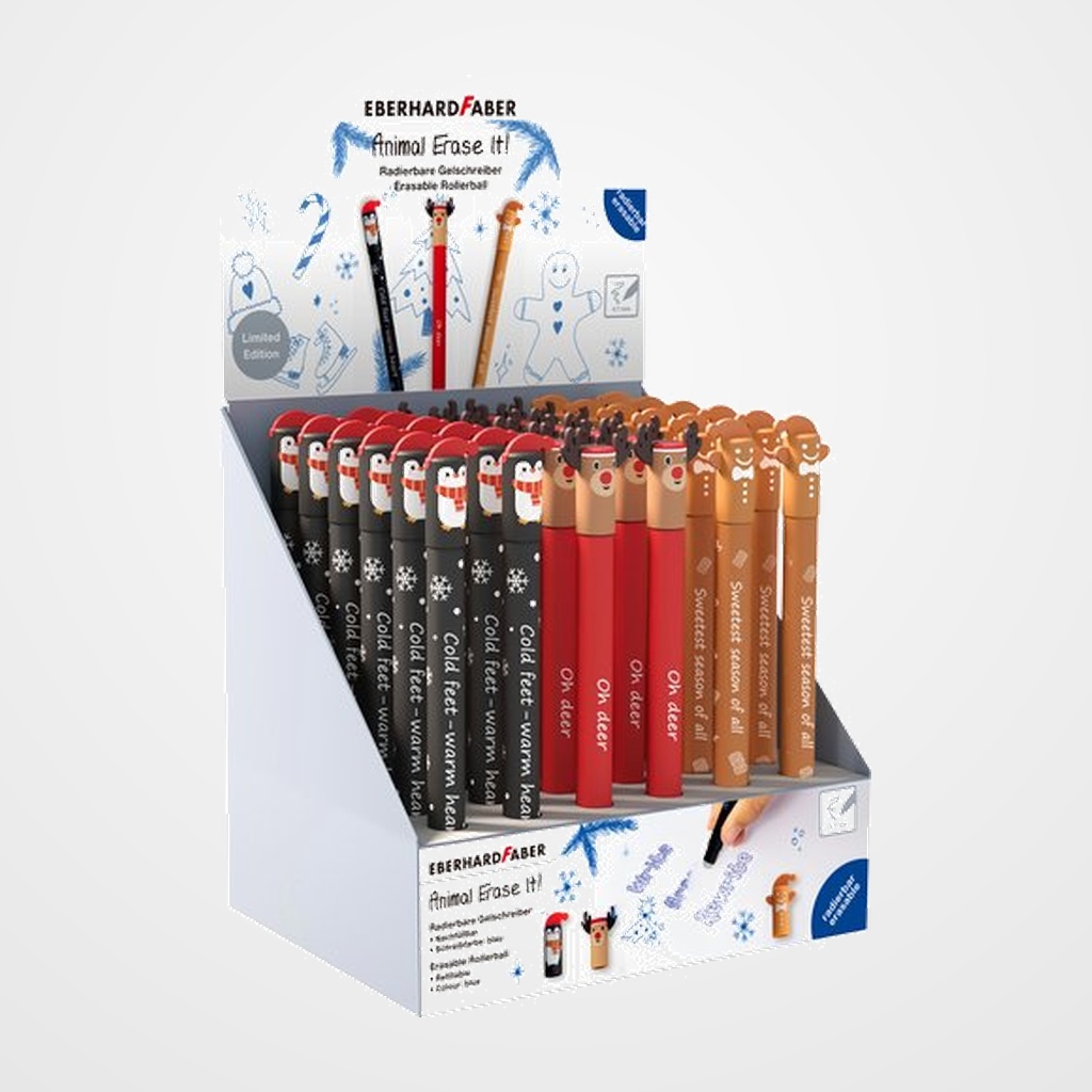 BOLIGRAFO BORRABLE EBERHARD FABER WINTER EXPOSITOR de 36 (3 mod.)