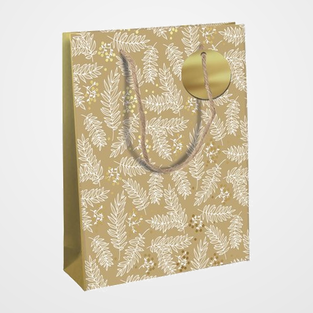 BOLSA de PAPEL CLAIREFONTAINE KRAFT DECORADO 26,5x14x33 cm NAVIDAD RED FORREST PACK DE 6