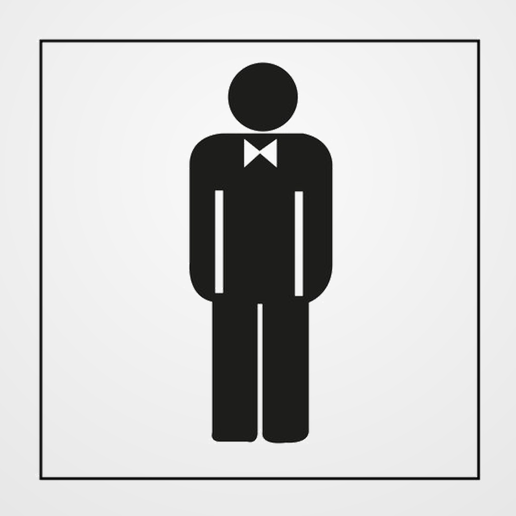 CARTEL ADHESIVO APLI 114X114 LAVABO CABALLEROS