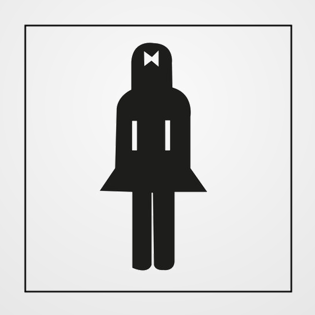 CARTEL ADHESIVO APLI 114X114 LAVABO SEÑORAS