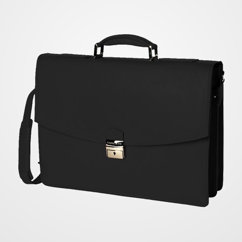 CARTERA con ASA NADAL TOP LINE piel 5 DPTOS. 42x30x12cm NEGRO