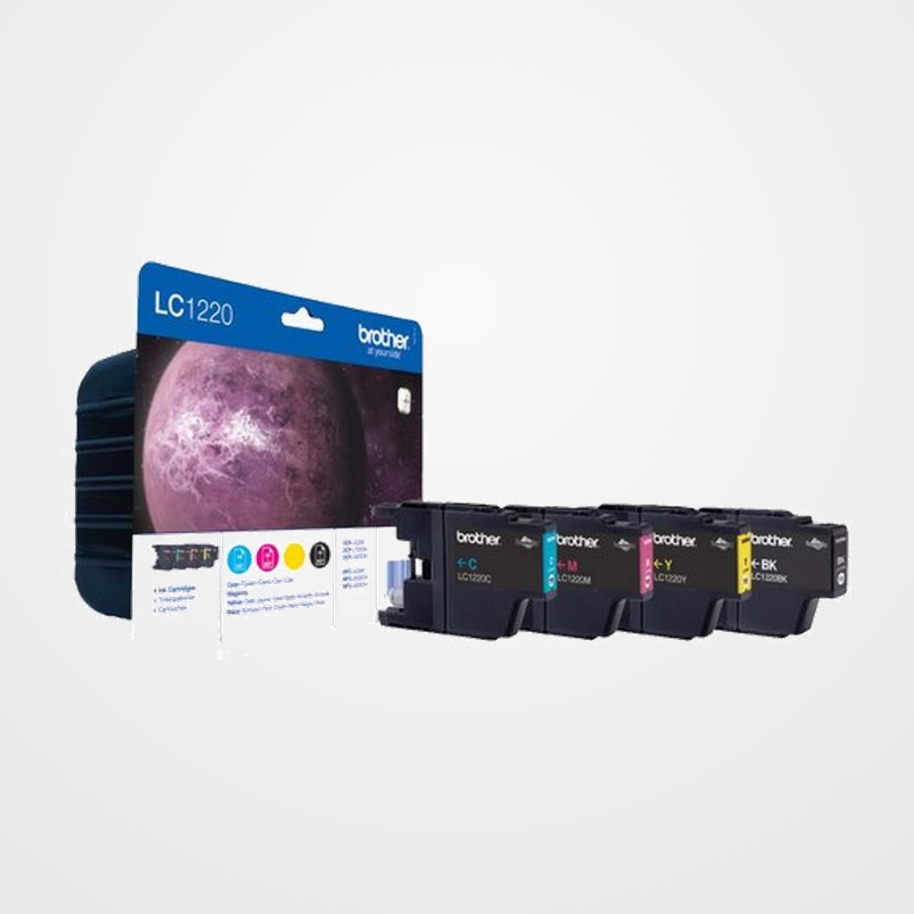 CART.IJ. BROTHER LC-1220VALBP DCP-J525W/J725DW/J925DW, MFC-J430W/J625DW/J825DW PACK de 4 COLORES