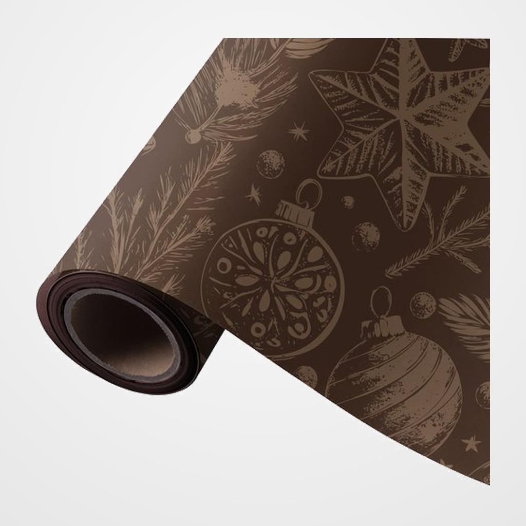 PAPEL de REGALO BOBINA WONDER WRAPPER 62 cm x 85 m (4 Kg aprox.) NAVIDAD ADORNOS MARRON