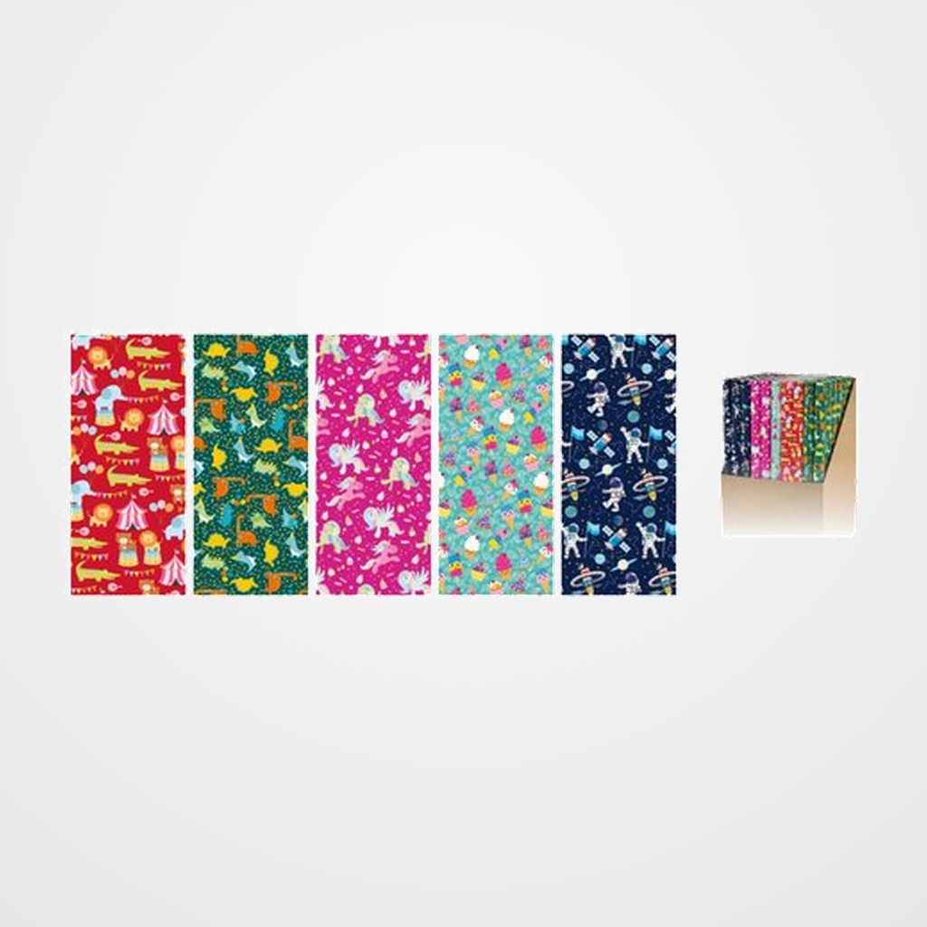 PAPEL de REGALO ROLLO WONDER WRAPPER 0,7x2 m (CAJA de 50) INFANTIL