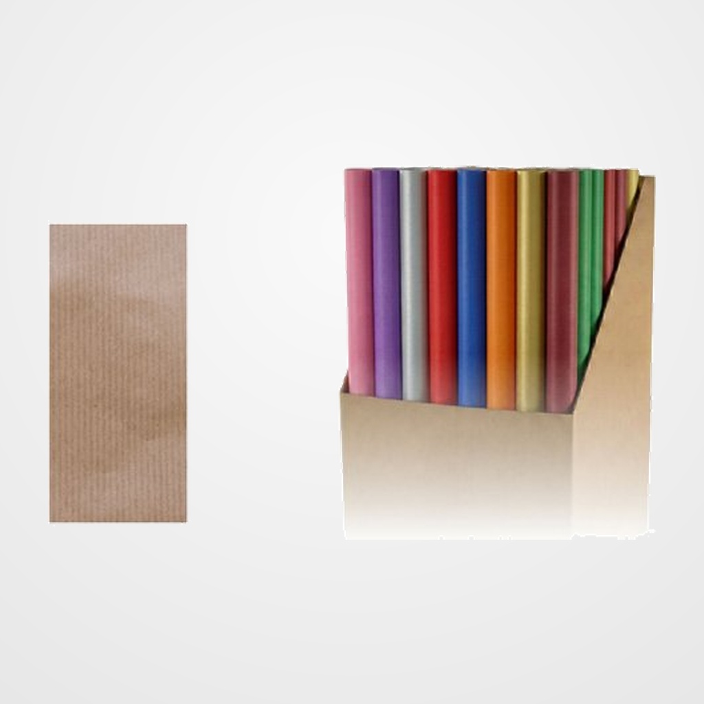PAPEL de REGALO ROLLO WONDER WRAPPER 0,7x2 m (CAJA de 50) KRAFT VERJURADO