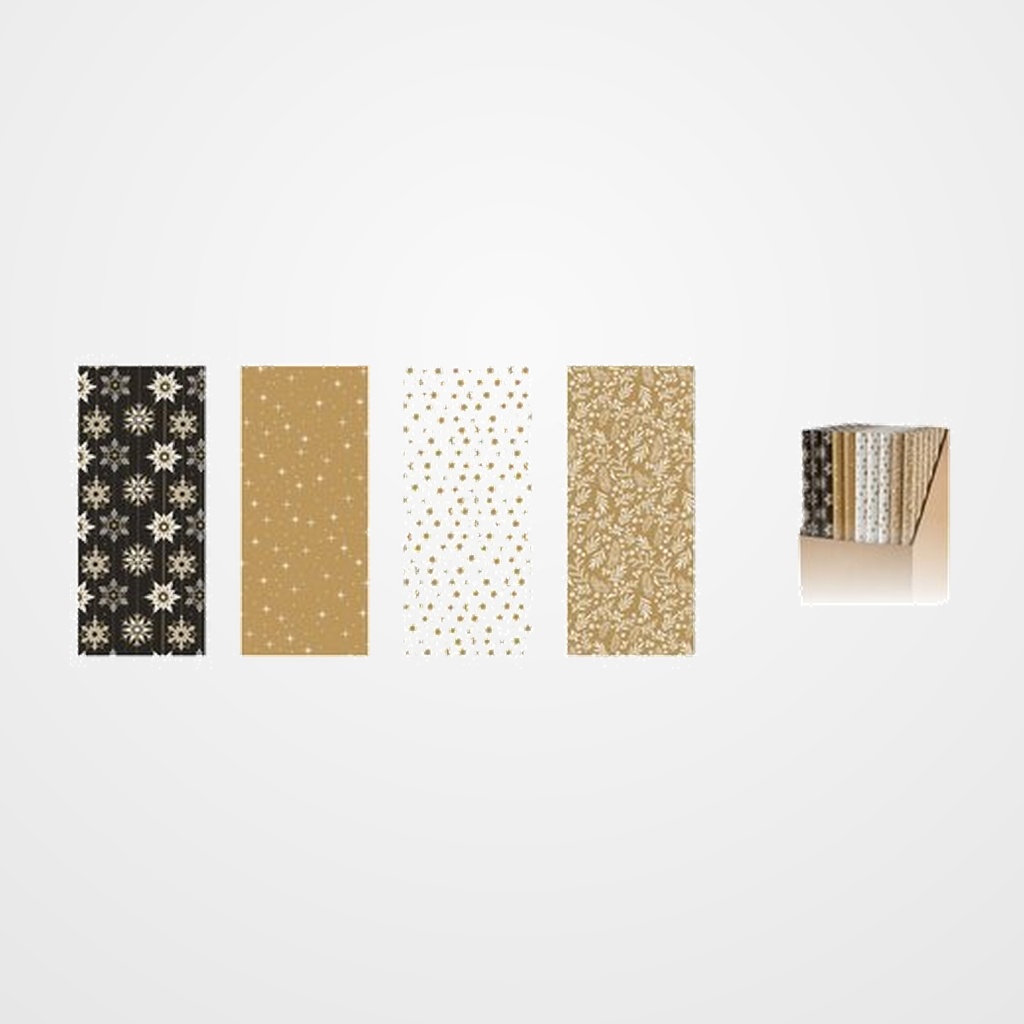 PAPEL de REGALO ROLLO WONDER WRAPPER 0,7x2 m (CAJA de 50) NAVIDAD ELEGANCE