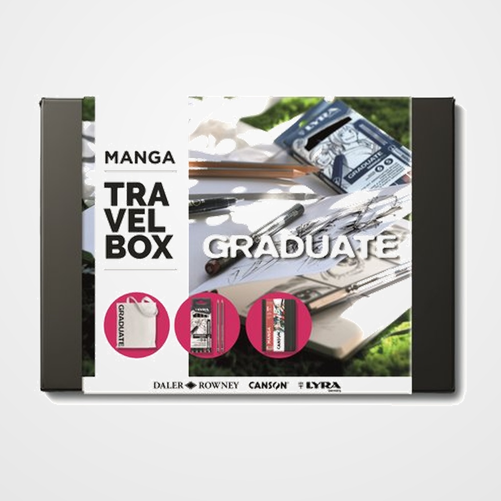 ROTULADOR CALIBRADO LYRA GRADUATE MANGA TRAVEL BOX (Incluye: 1x bolsa, 5xrotuladores MangaPen, 2x lapices, bloc Canson manga)
