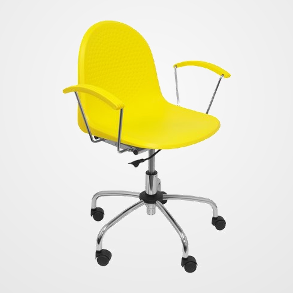 SILLA PIQUERAS Y CRESPO VES GIRATORIA 360º REGULACION ALTURA MONOCARCASA PVC AMARILLO