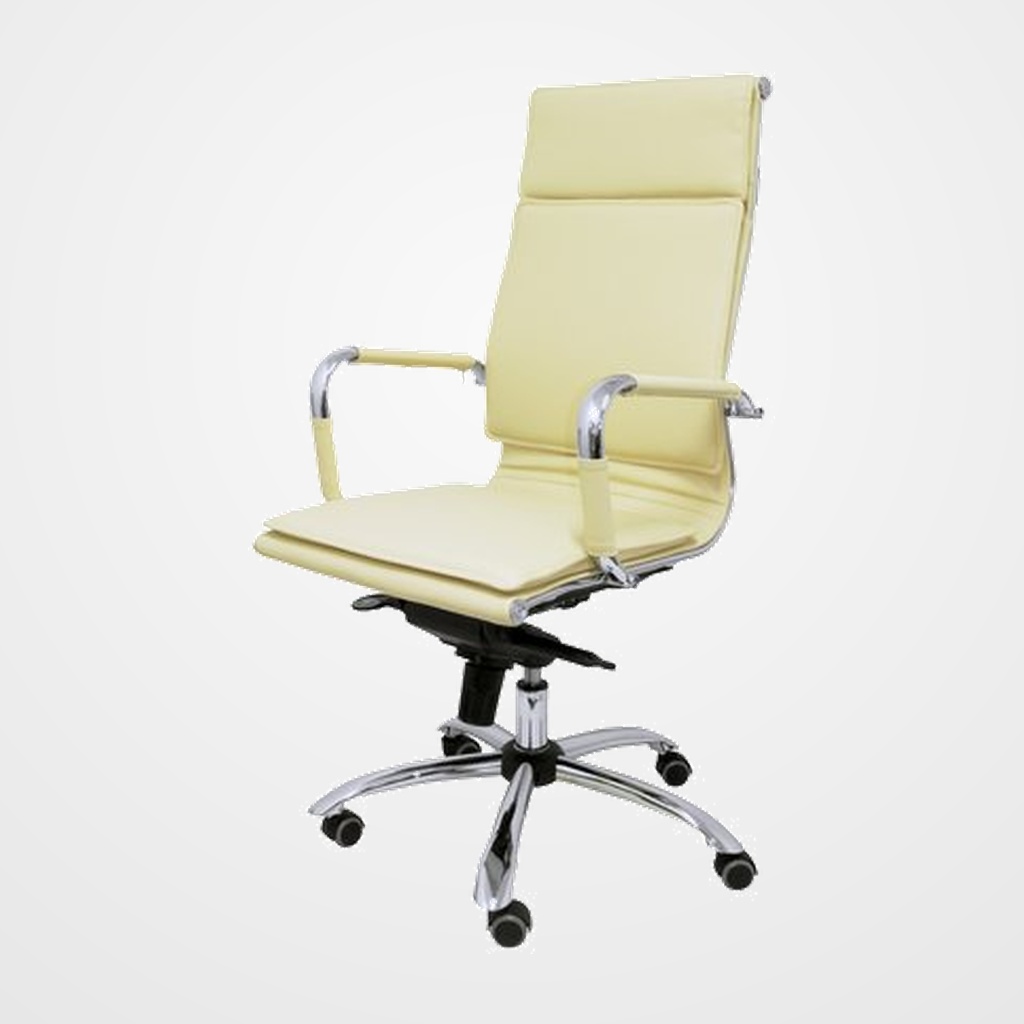 SILLA PIQUERAS Y CRESPO YESTE DIRECCION MECANISMO BASCULANTE REGULABLE EN ALTURA ASIENTO Y RESPALDO TAPIZADO SIMILPIEL CREMA