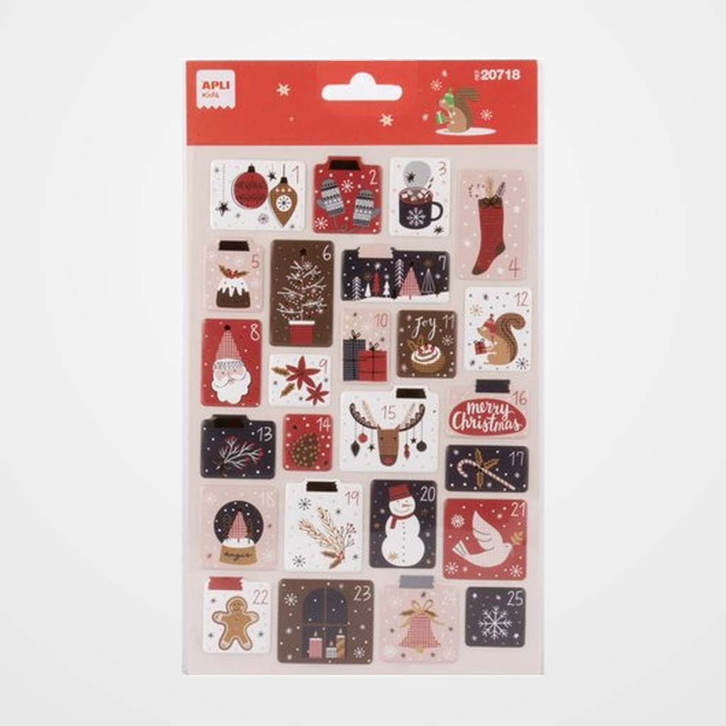 STICKERS APLI BOLSA 1h NAVIDAD XMAS CUADROS  (20718)