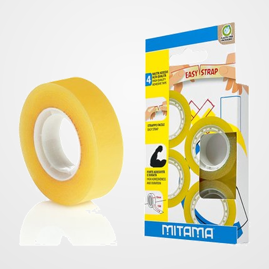 CINTA ADHESIVA MITAMA TRANSPARENT rollo 33x15 ESTUCHE de 4