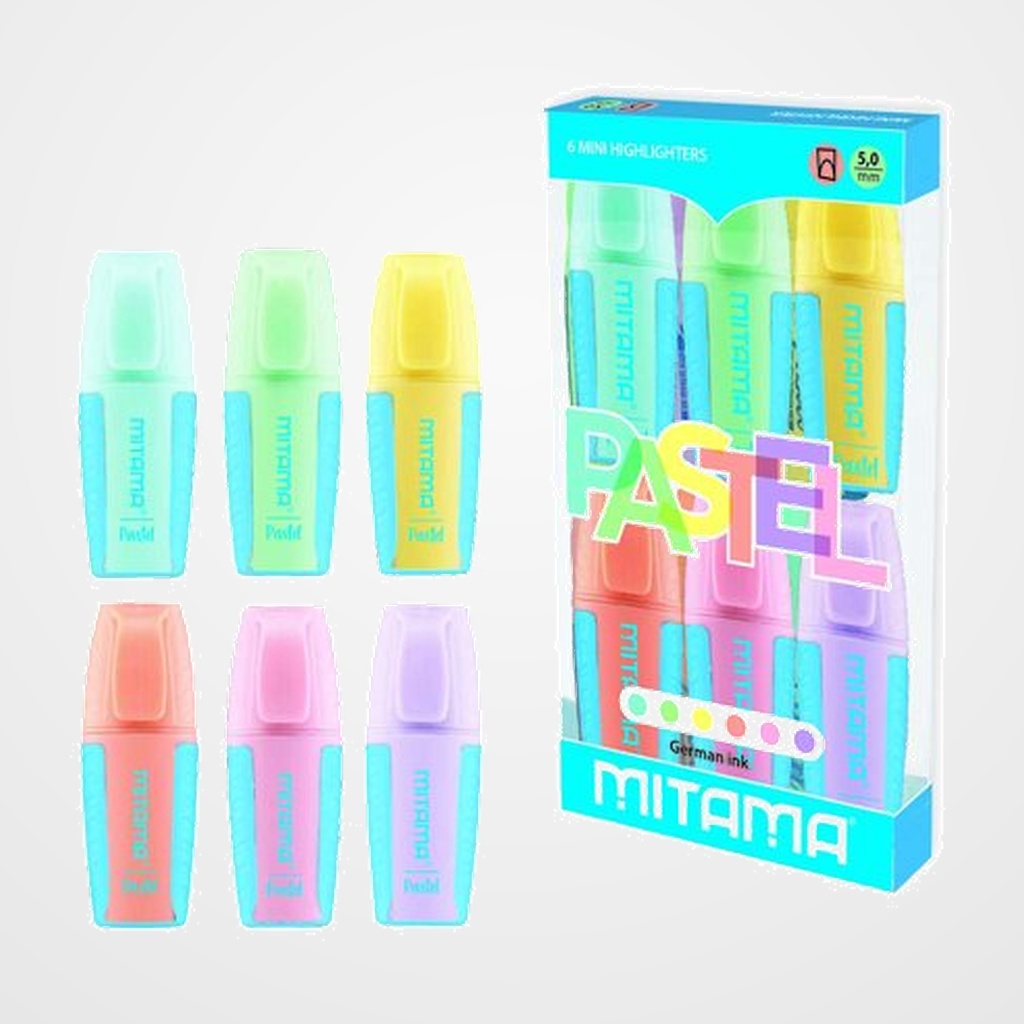MARCADOR FLUOR MITAMA MINI PASTEL ESTUCHE de 6