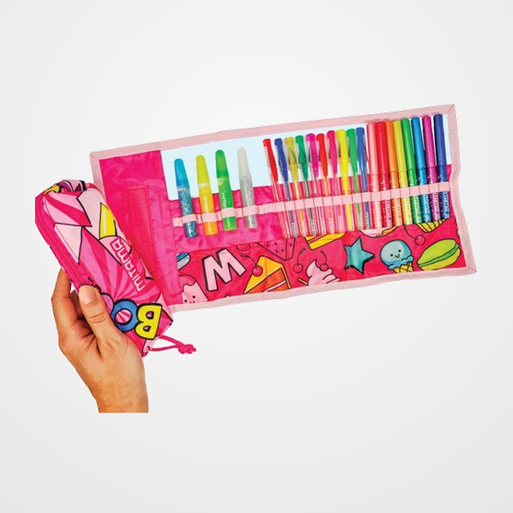 PORTATODO MITAMA GLITTER ROLL ROLL CON CONTENIDO 25 UNIDADES SURTIDOS