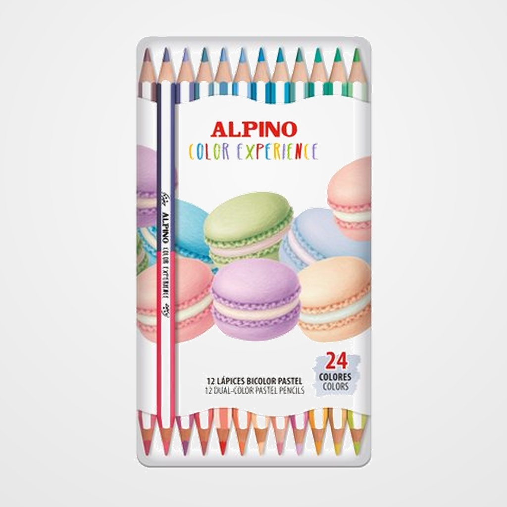 LAPICES de COLORES ALPINO COLOR EXPERIENCE BICOLOR PASTEL caja de 12