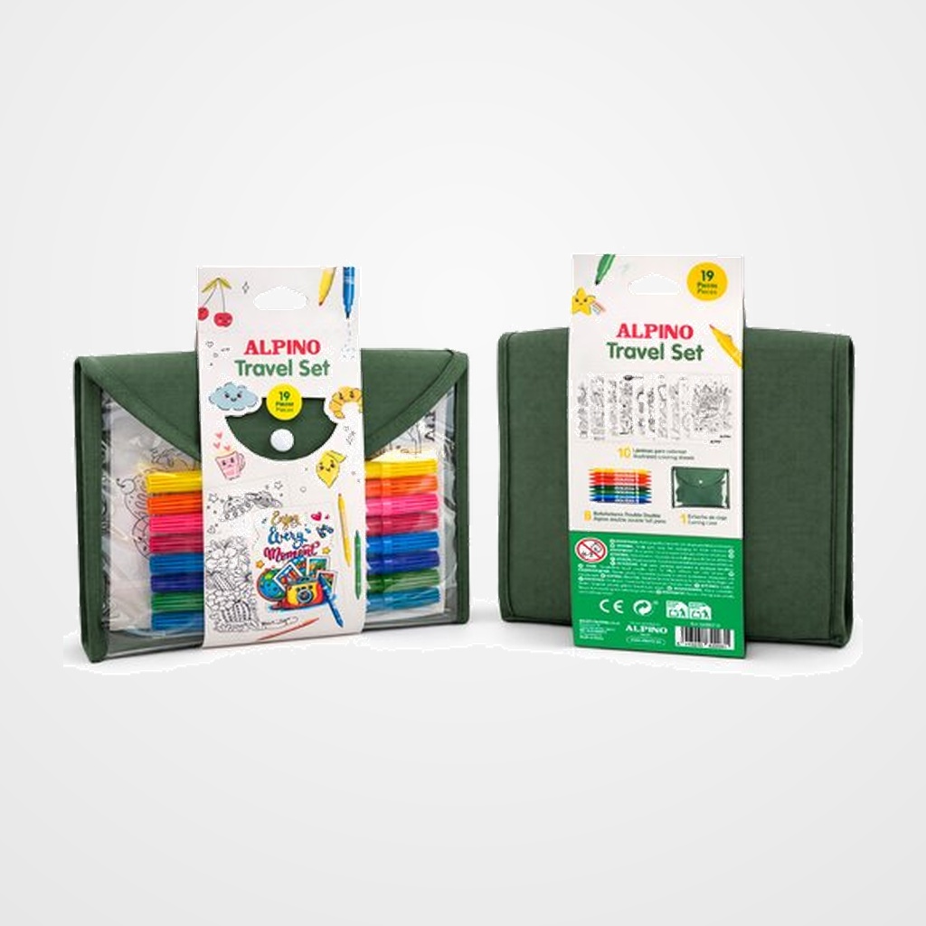ROTULADOR FIBRA ALPINO COLOR DUAL TRAVEL SET de 12